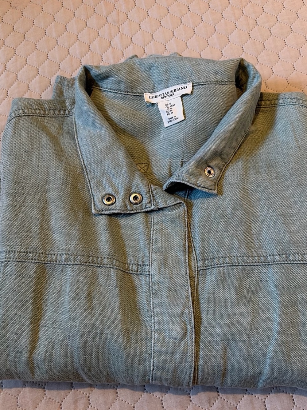Christian Siriano Olive Green Washed Utility Jacket - Picture 8 of 8